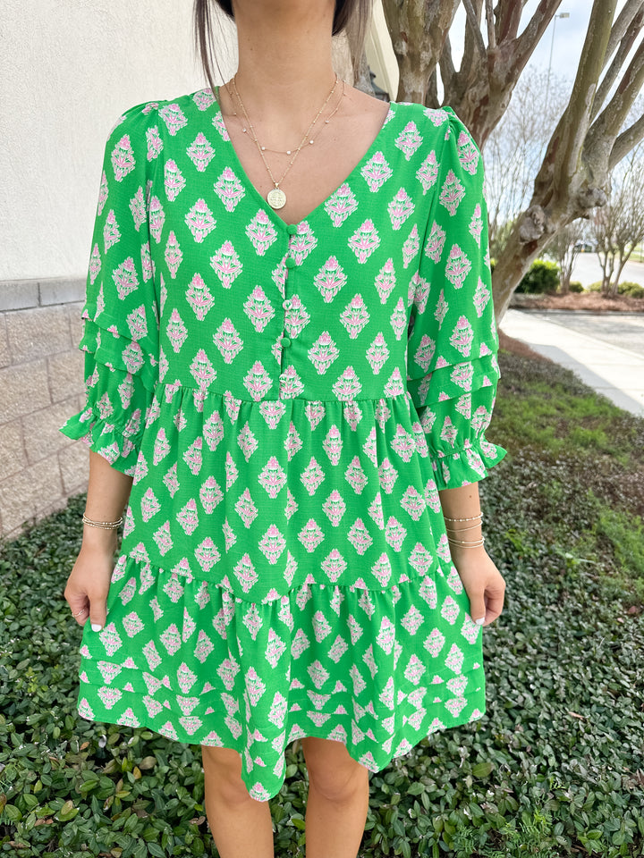 Raya Dress - Early Riser Green