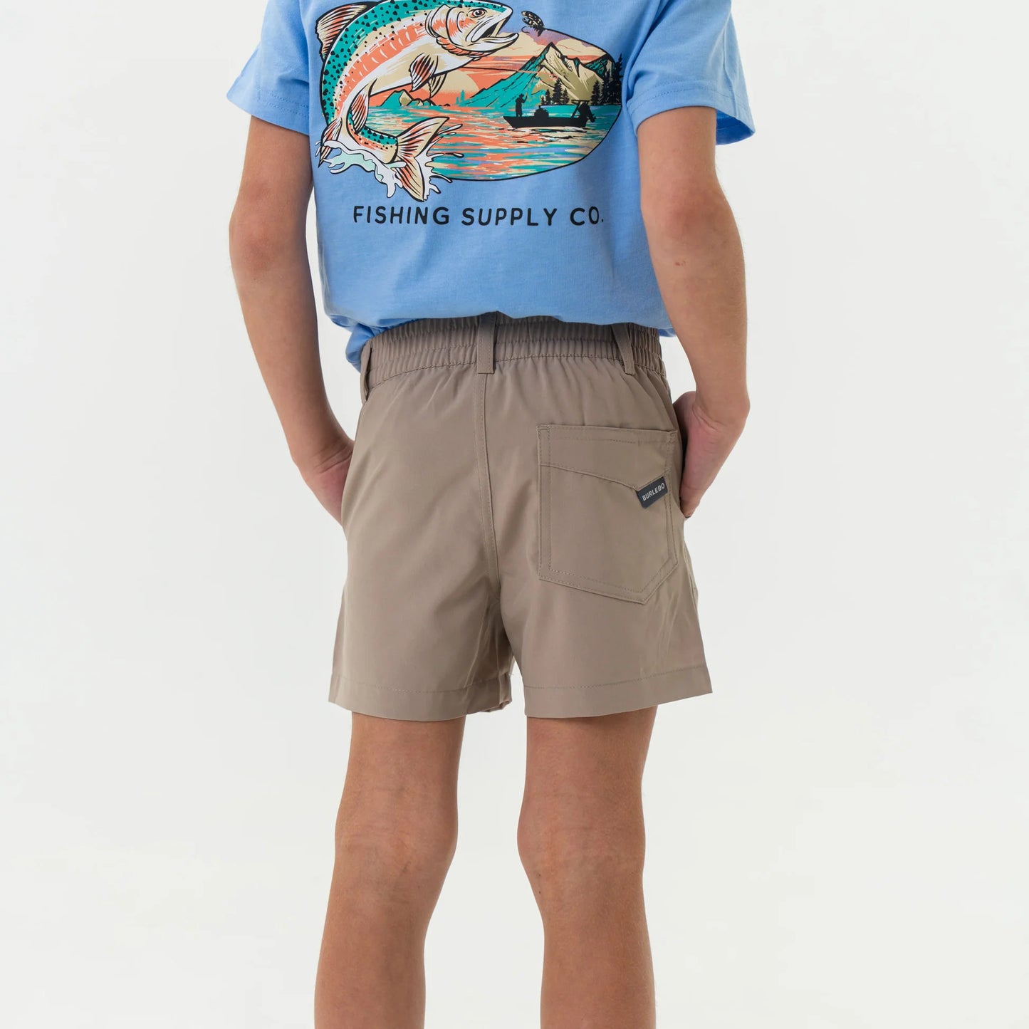 Burlebo Youth Everyday Shorts - Cobblestone Khaki - Duck Hunt Pocket