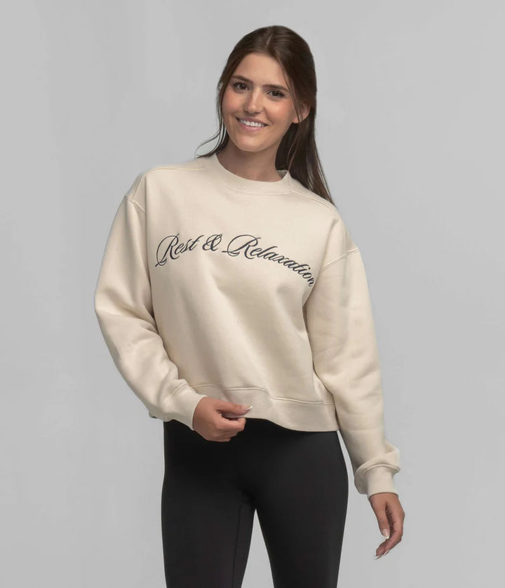 SSCO Women’s Preppy Front Print Sweatshirt - Parchment