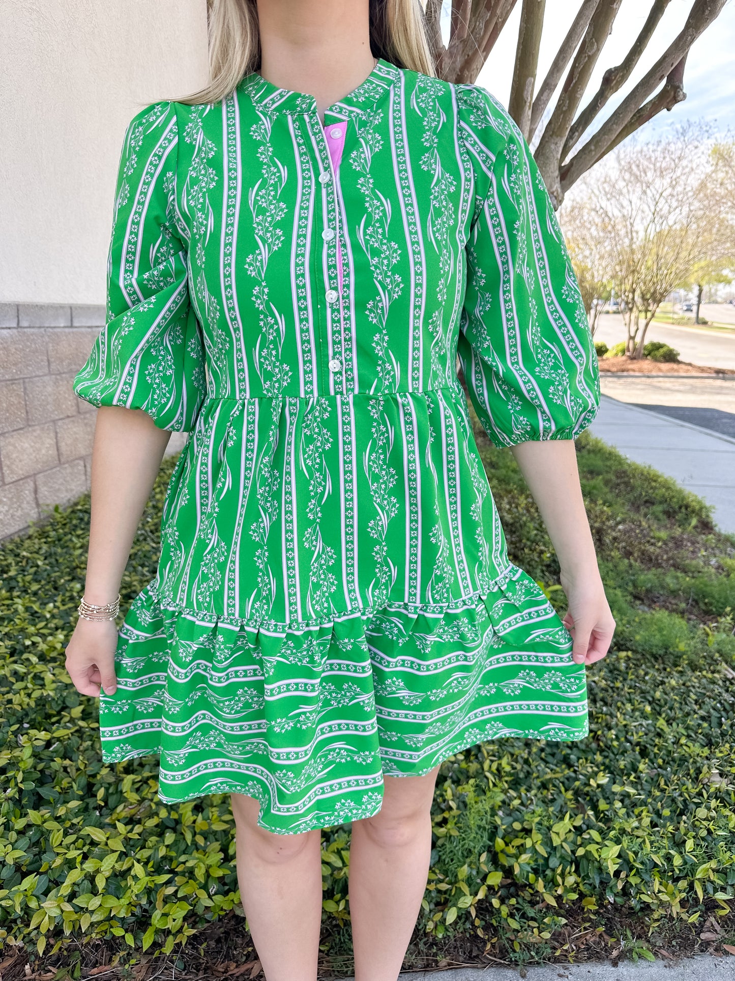 Riley Mini Dress - Garden Lace Green