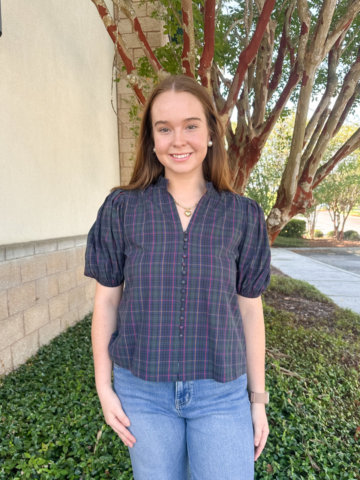 Sophia Plaid Top