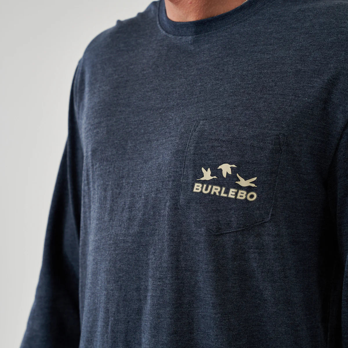 Burlebo Men’s BURLEBO Shotgun L/S T-Shirt - Heather Navy