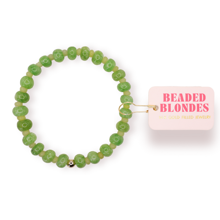 Caroline Bracelet in Green: Standard 6.75 inch