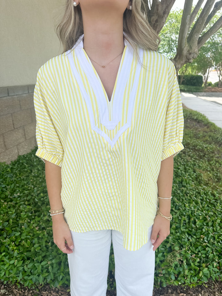 Lottie Stripe Top - Yellow