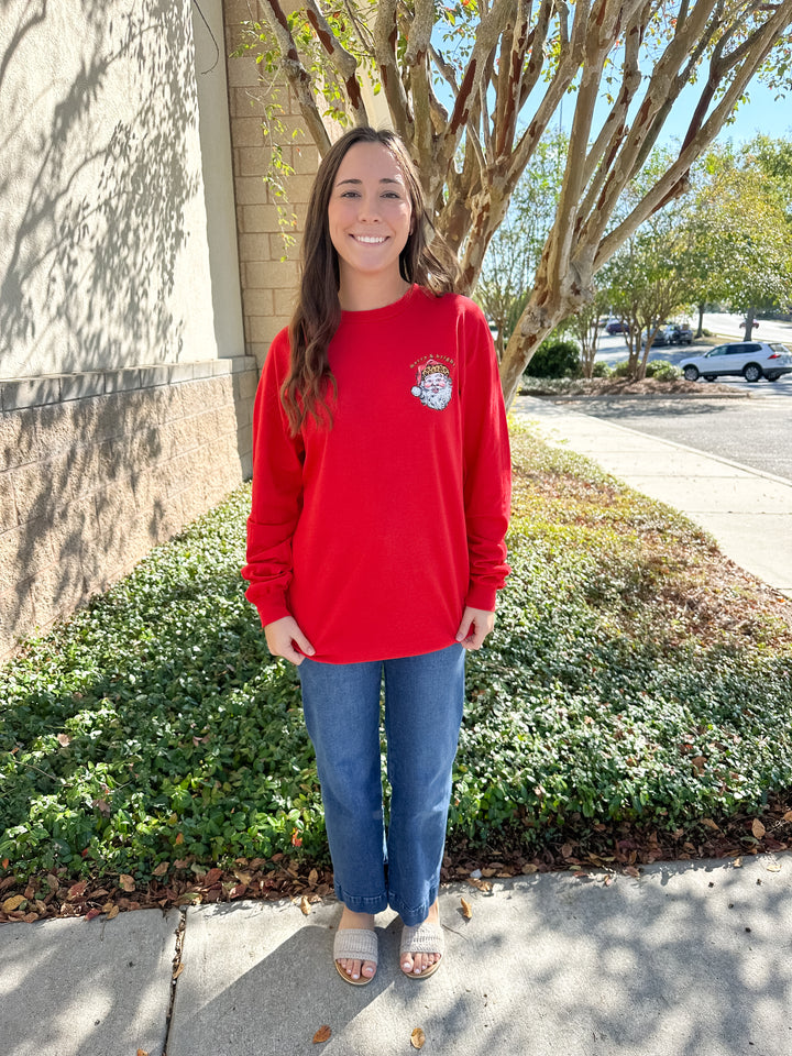 Simply Cheetah Santa Long Sleeve