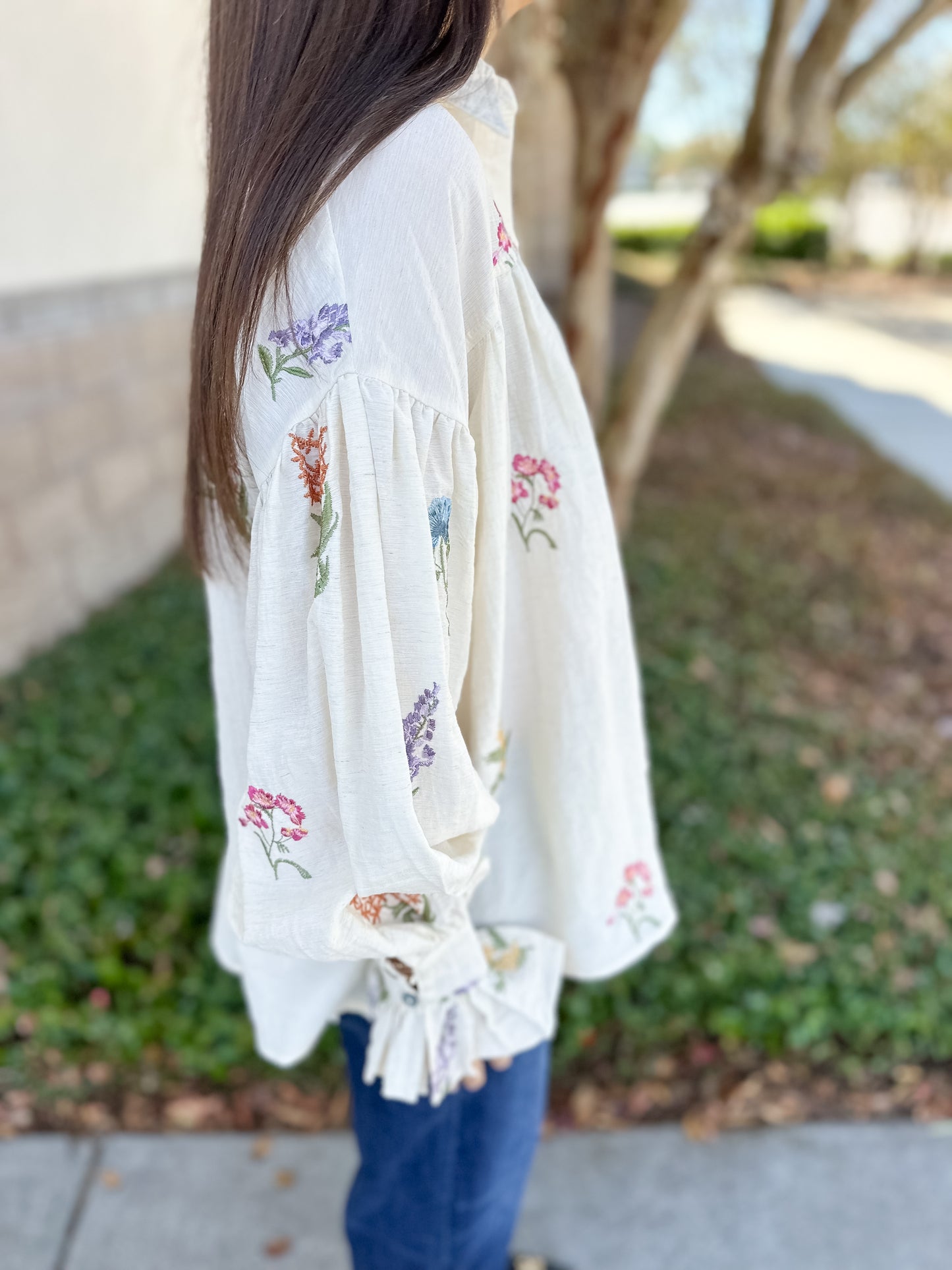 Peggy Long Sleeve Top - Cream