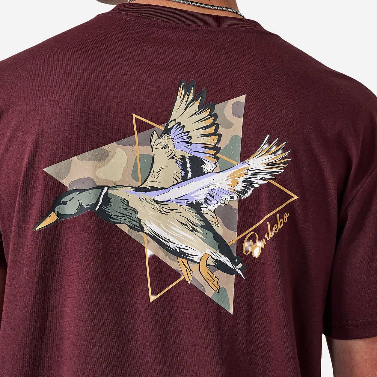 Burlebo Men’s S/S T-Shirt - Pintail Triangle Duck - Maroon