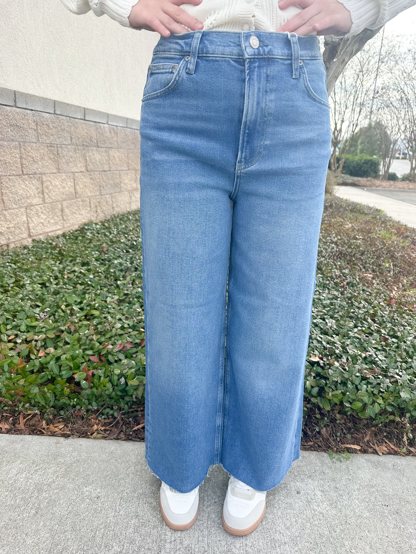 Nova Crop High Rise Wide Leg Denim - Fresca