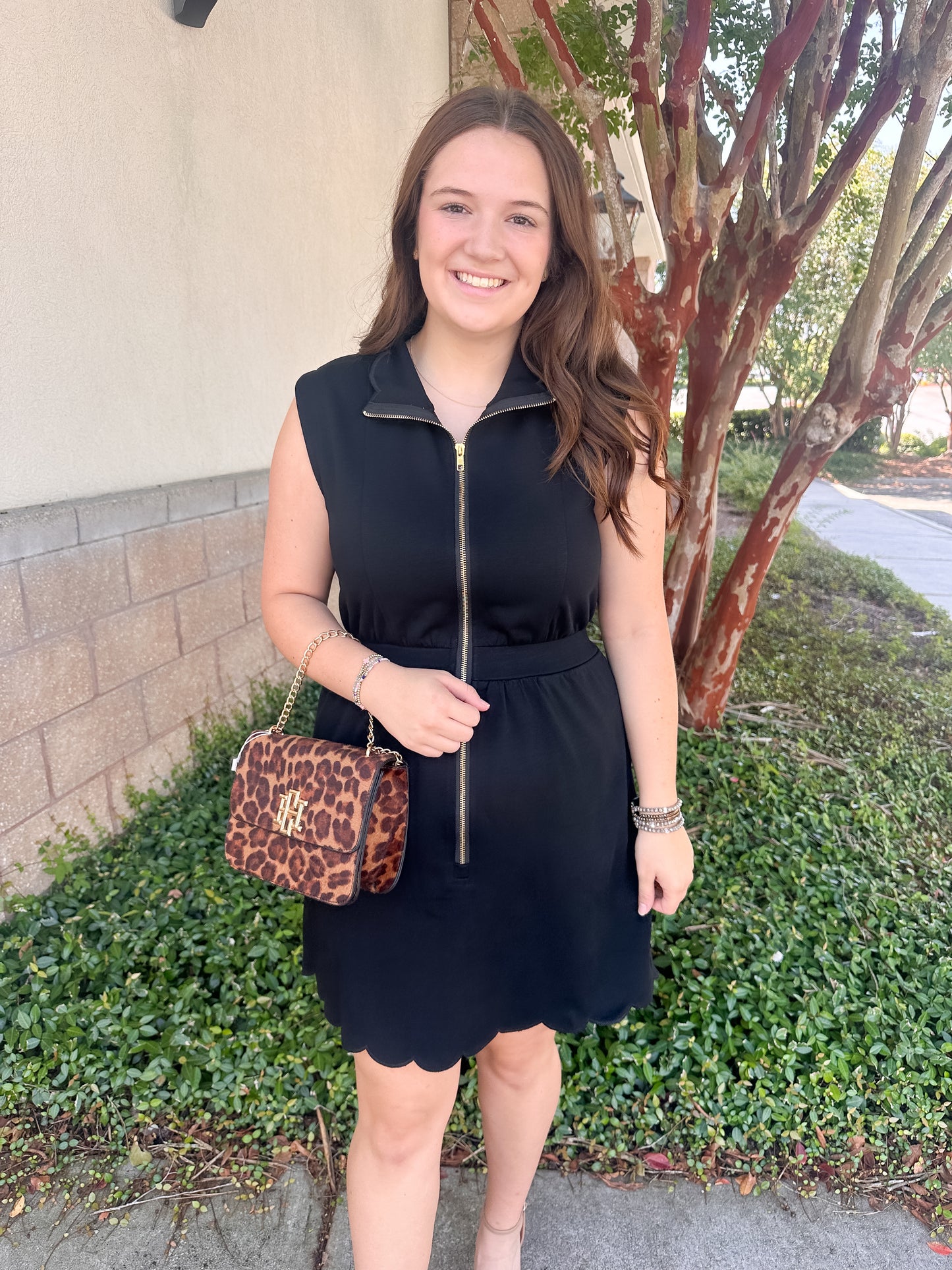 Ginger Scallop Dress - Black