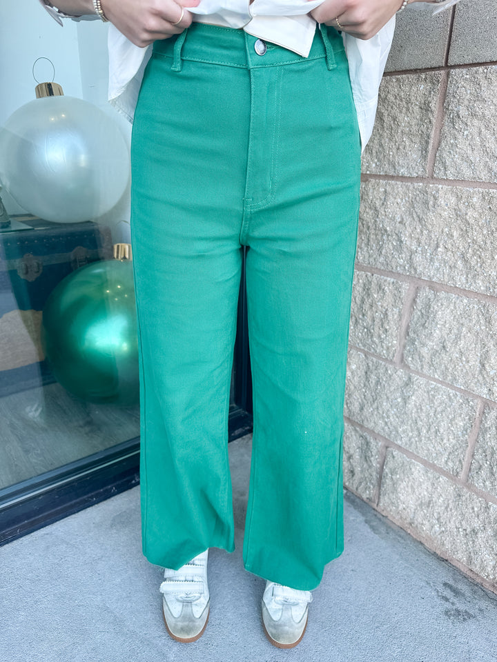 AW Wide Leg Jeans - Emerald