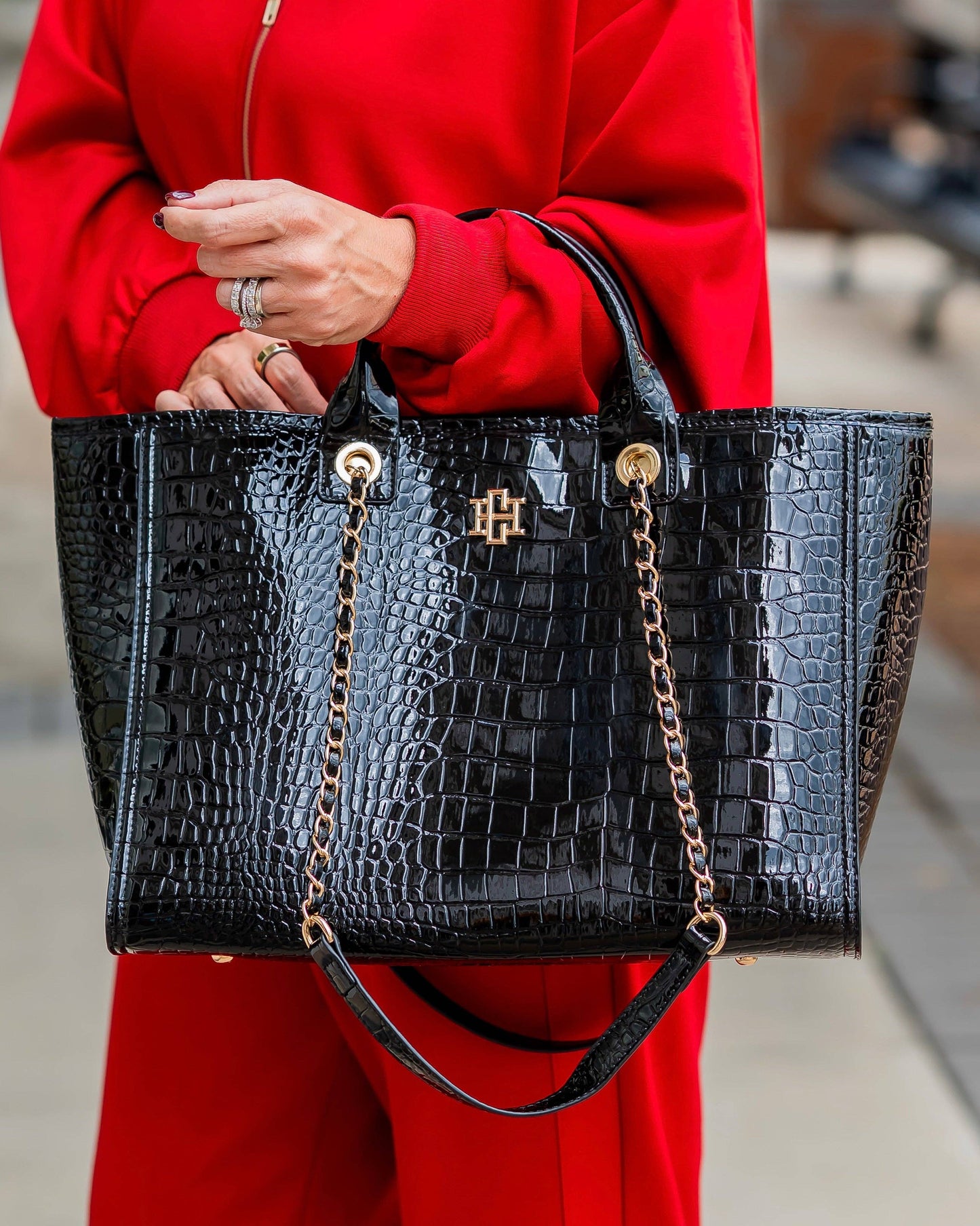 CH Missy Tote Black Patent EC