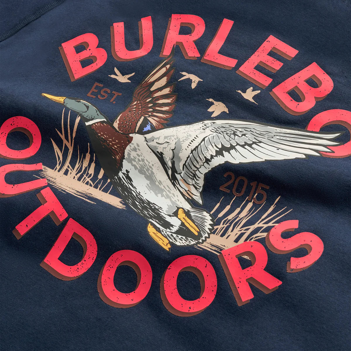Burlebo Youth Fleece Hoodie - Old School Duck Hunt - Navy