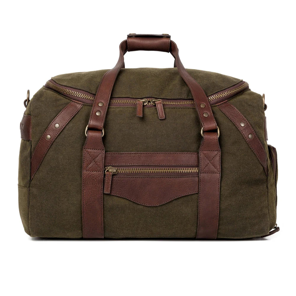 Mission Mercantile Campaign Waxed Canvas Medium Duffle Bag - Smoke Forest
