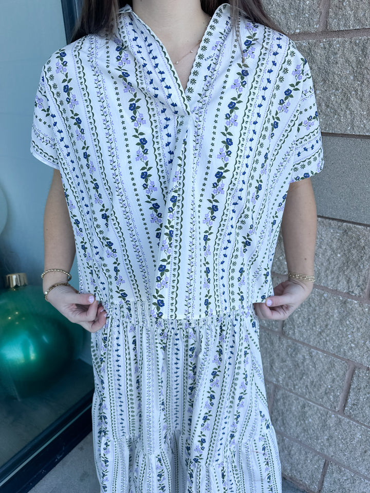 Helen Signature Collar Top - French Florals