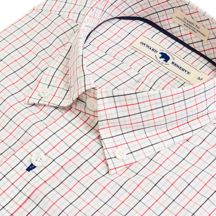 Onward Reserve UGA Standing Bulldog Tattersall Classic Fit Quad Woven Button Down -