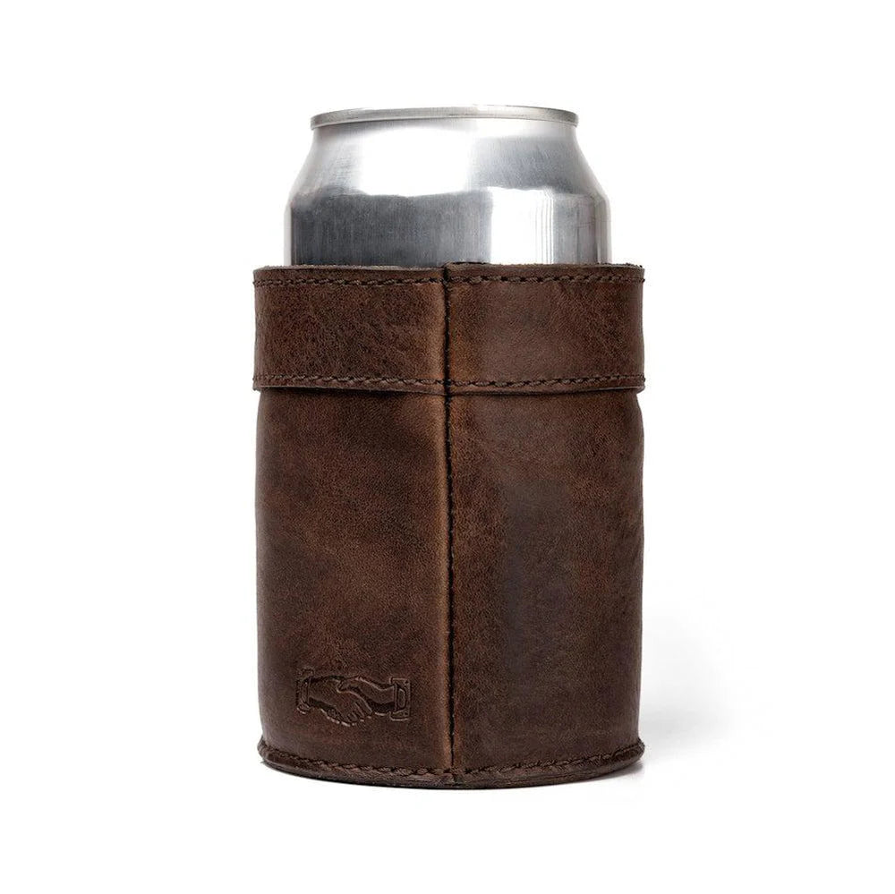 Mission Mercantile Campaign Leather Can Koozie - Smoke