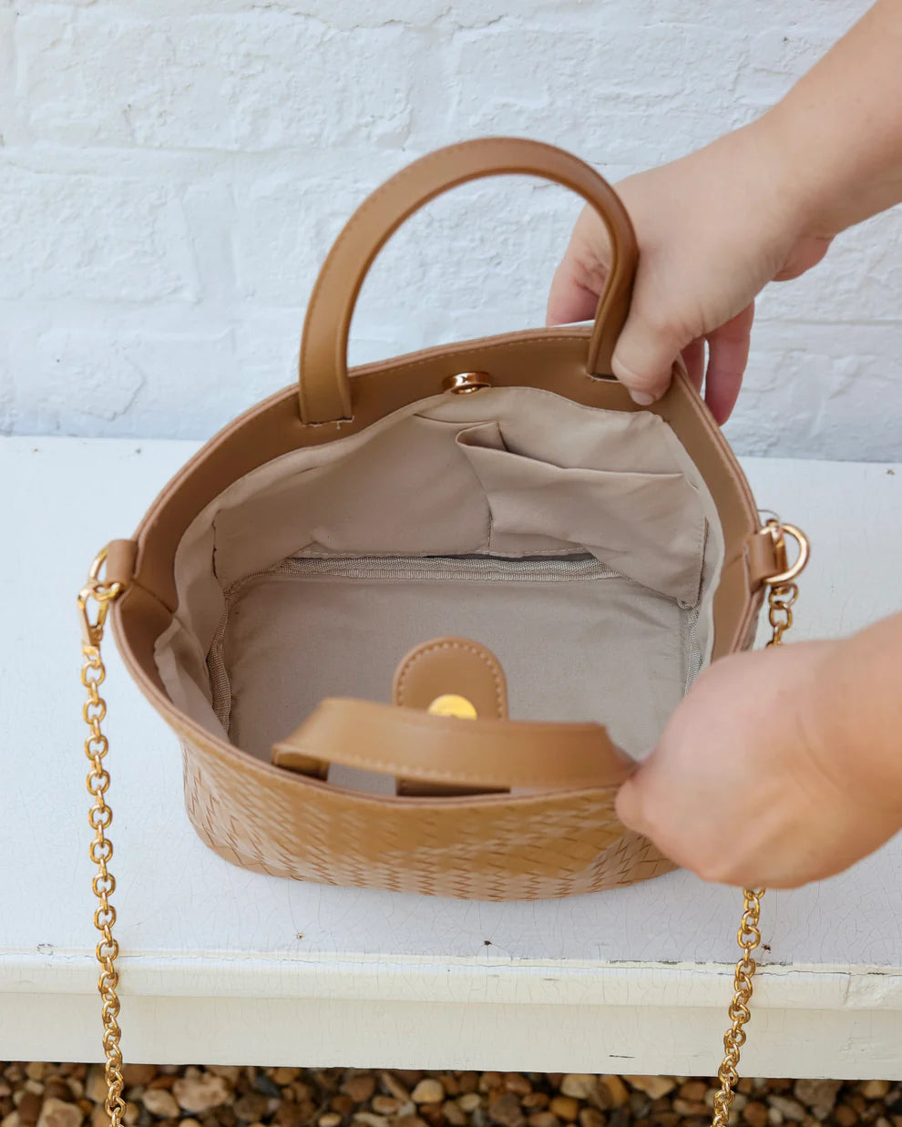 CH Maren Mini Tote - Woven Tan