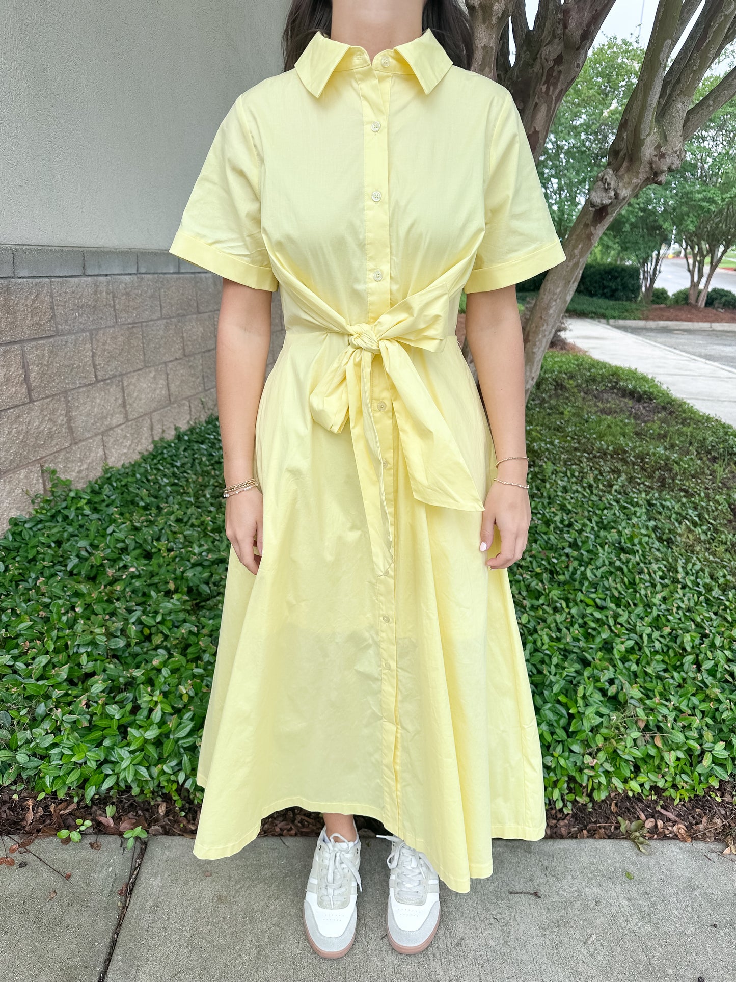 Henry Midi Dress - Yellow