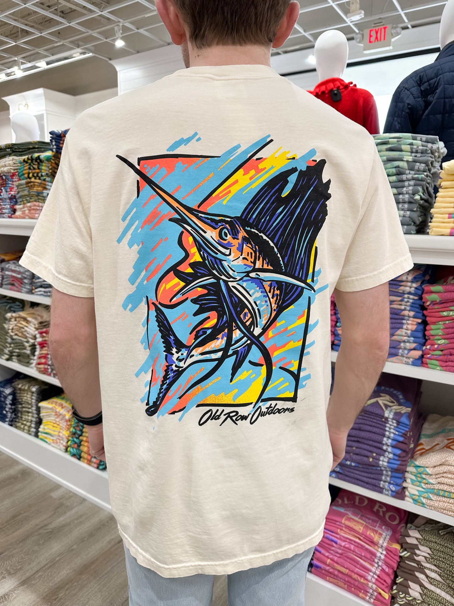 Old Row Neon Outdoors Sailfish S/S Pocket T-Shirt - Ivory