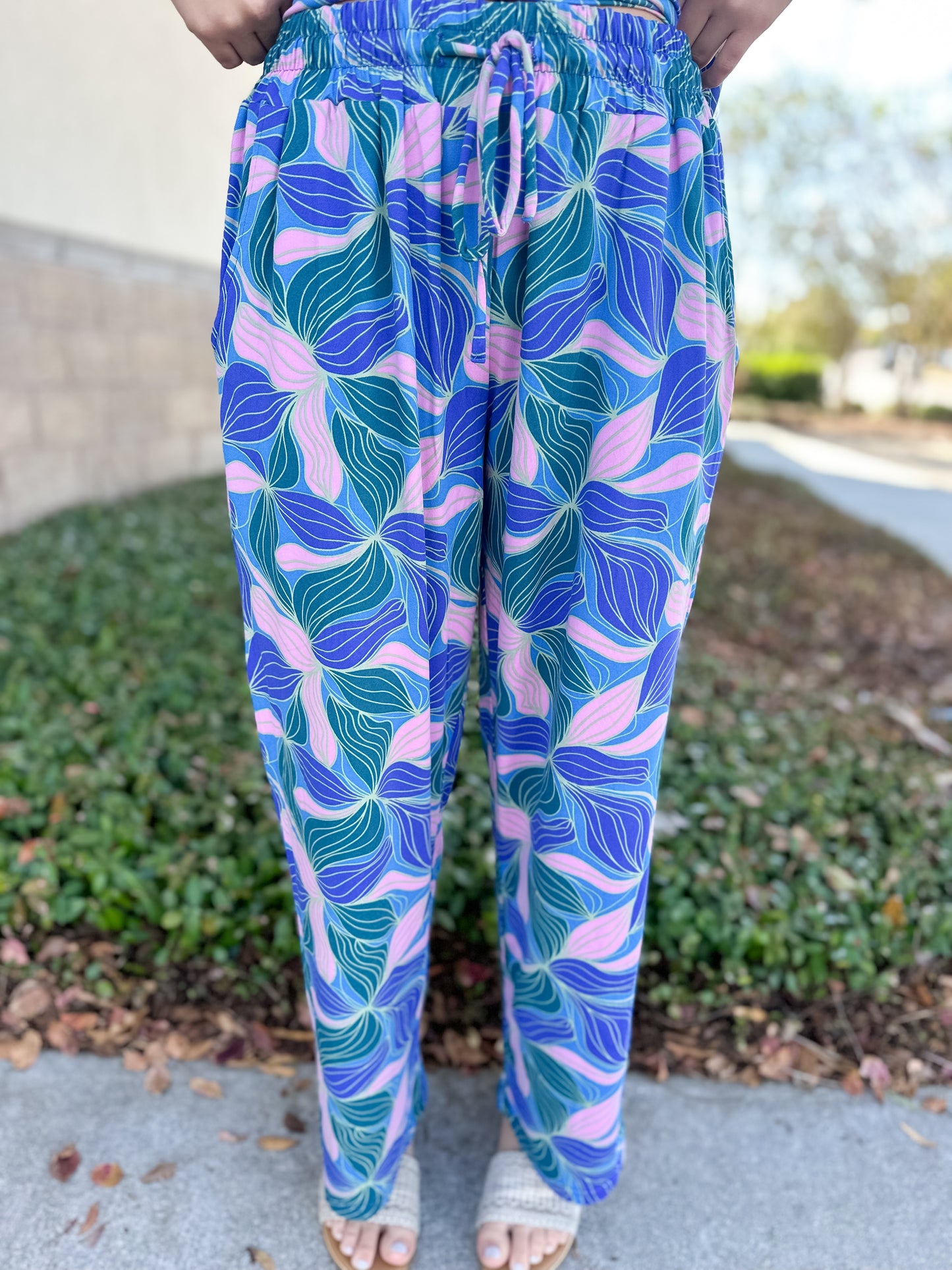 Alli Glow Over Pajama Pant Set - Blue