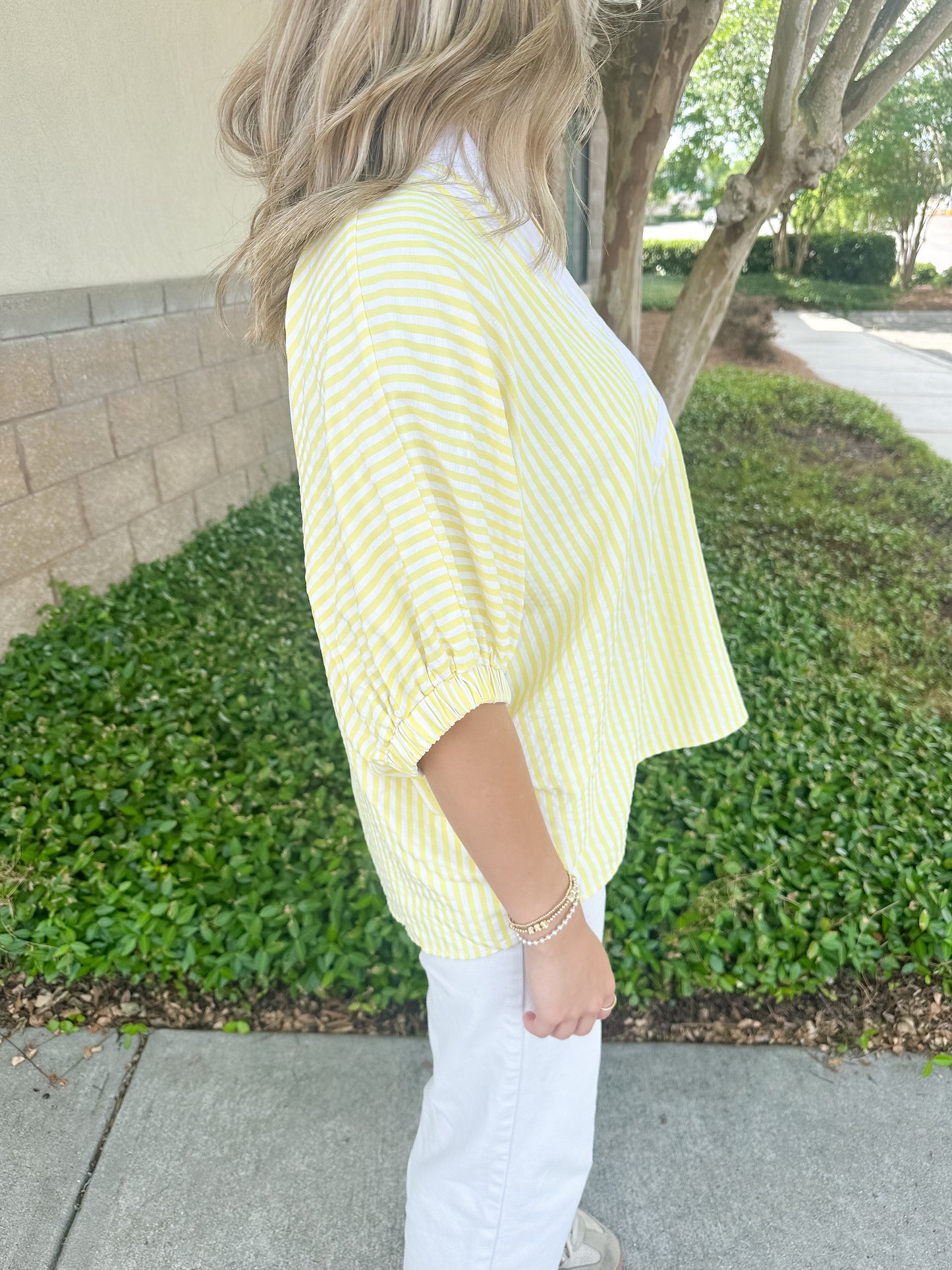 Lottie Stripe Top - Yellow