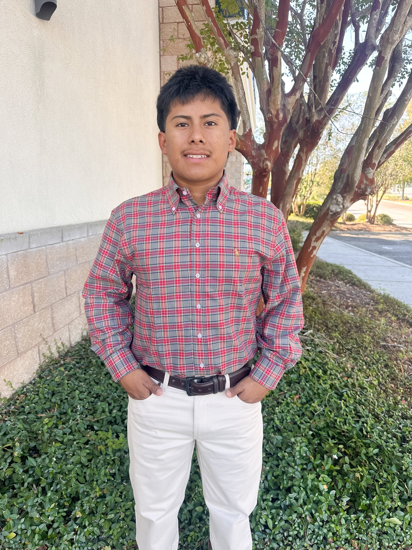 S. Casanova Opening Morning Tartan Button Down