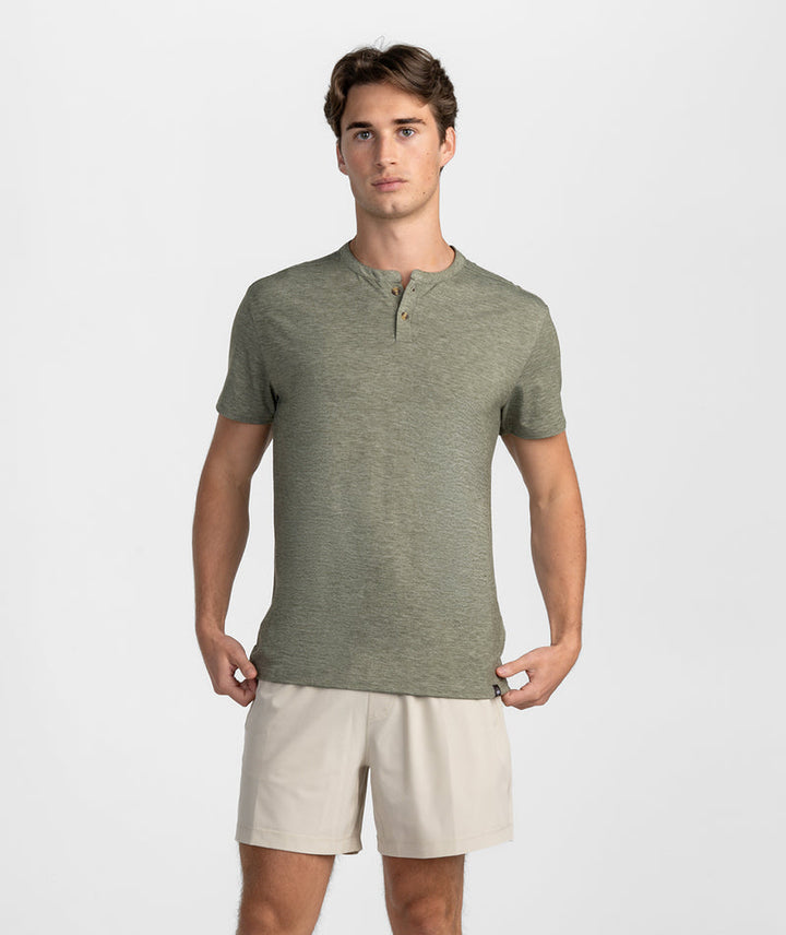 SSCO Men’s Max Comfort Henley SS - Spanish Moss