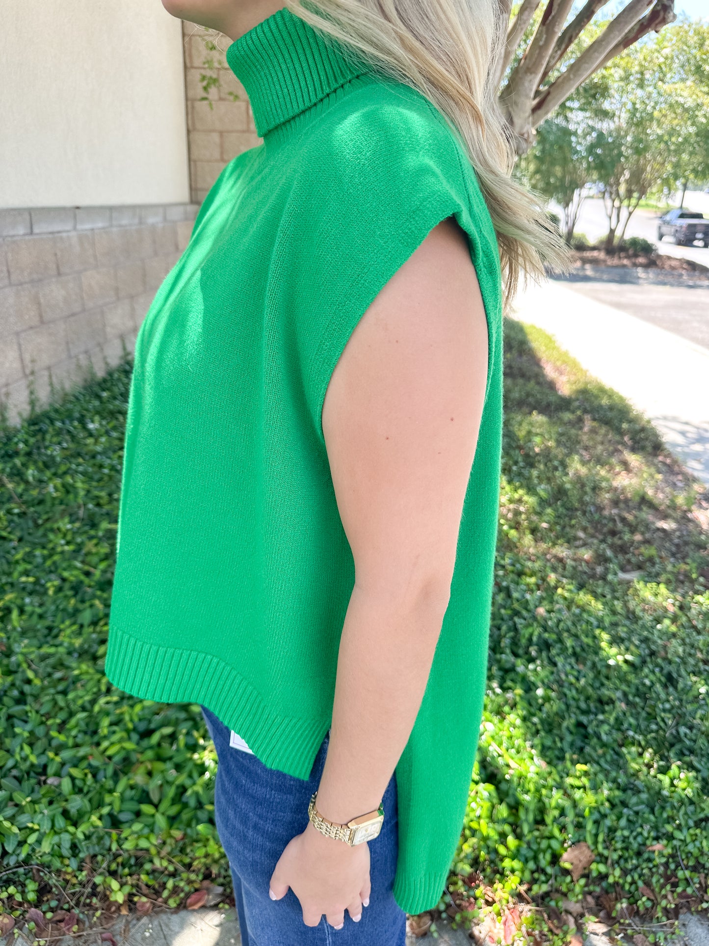 Bailey Turtleneck Hi/Lo Sweater - Green