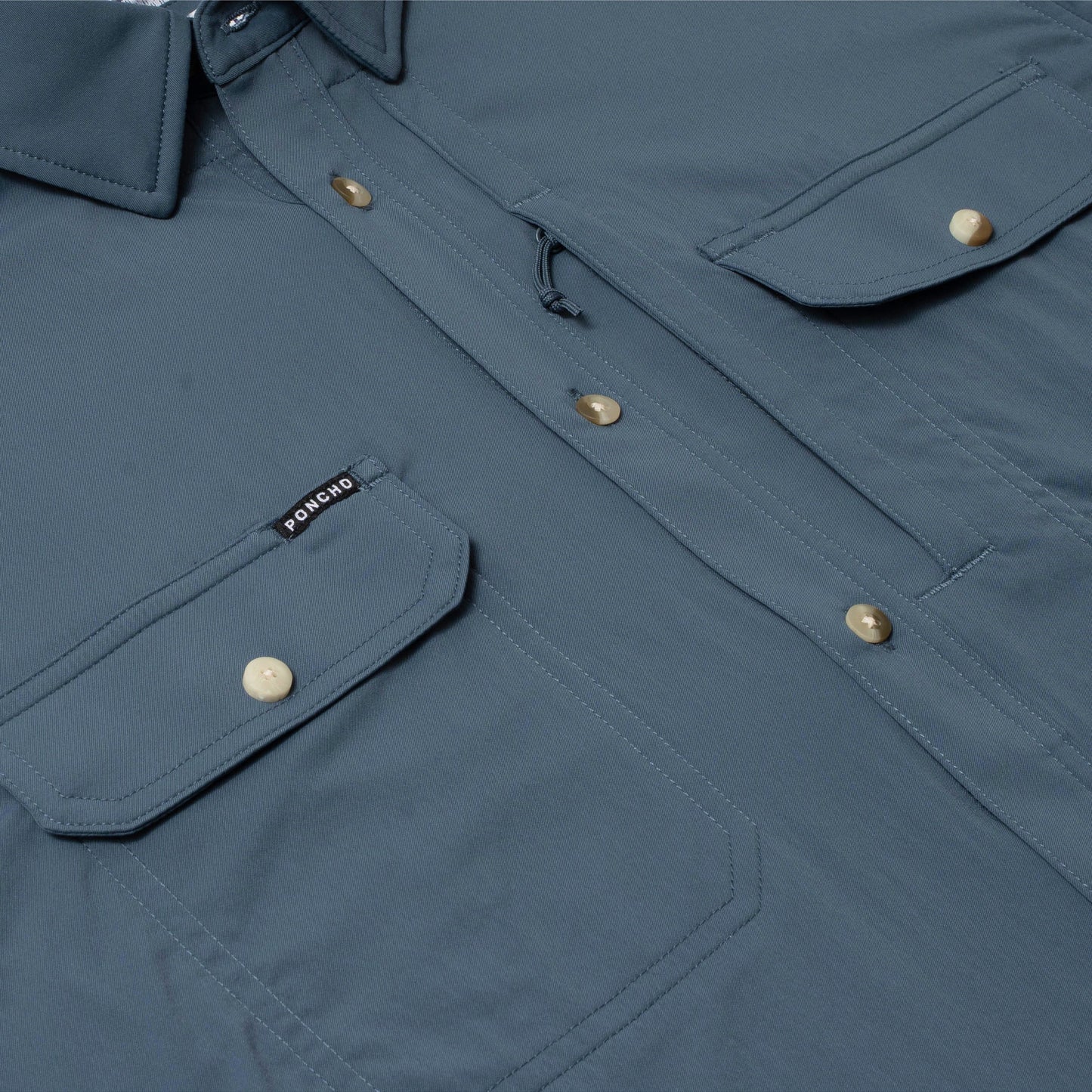 Poncho Men’s “The Ahi” S/S Slim Shirt - Slate Blue