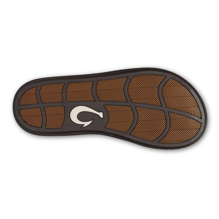 OluKai Men’s Pili Waterproof Leather Sandal - Tan|Dark Java