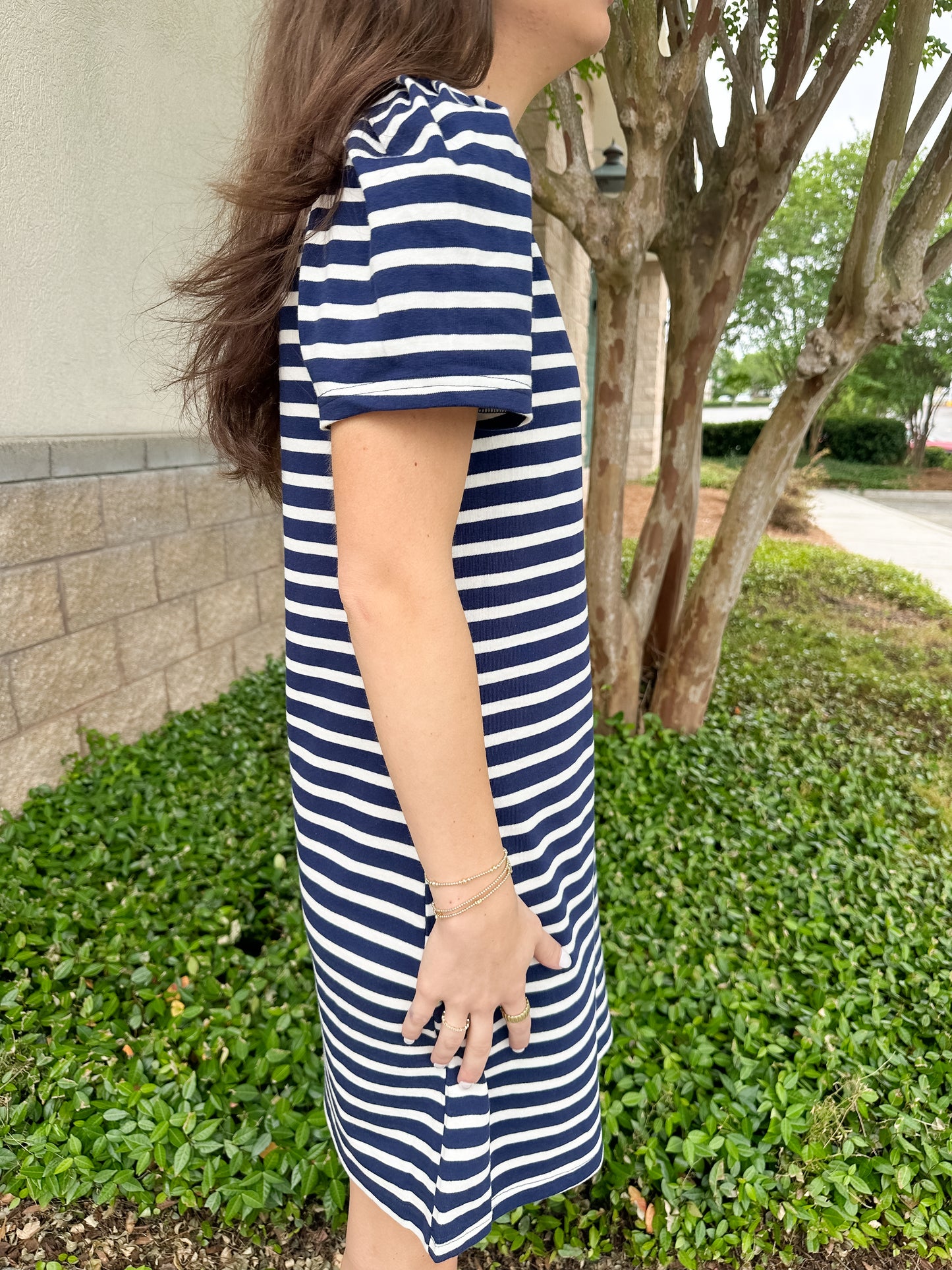 Carolina T-Shirt Dress - Navy & White