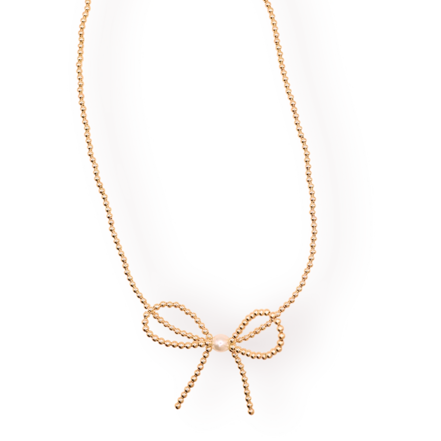 Beaded Blondes Bow Necklace