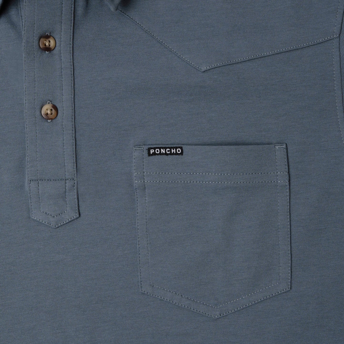 Poncho Men’s “The Dinner Bell” Regular Pima Cotton Polo - Slate Blue