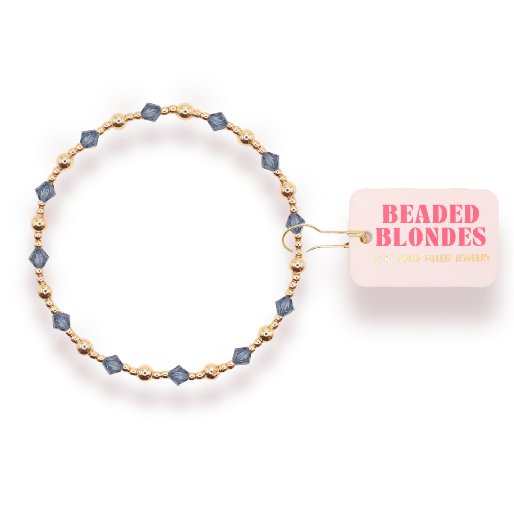 Beaded Blondes Navy June Bracelet