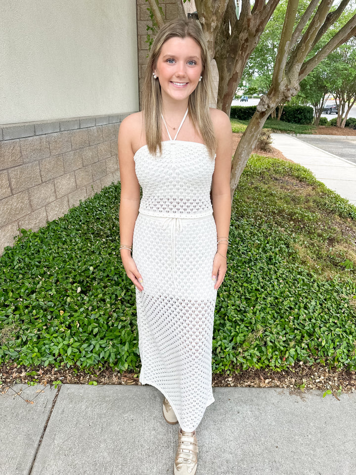 Windswept Crochet Top - Cloud