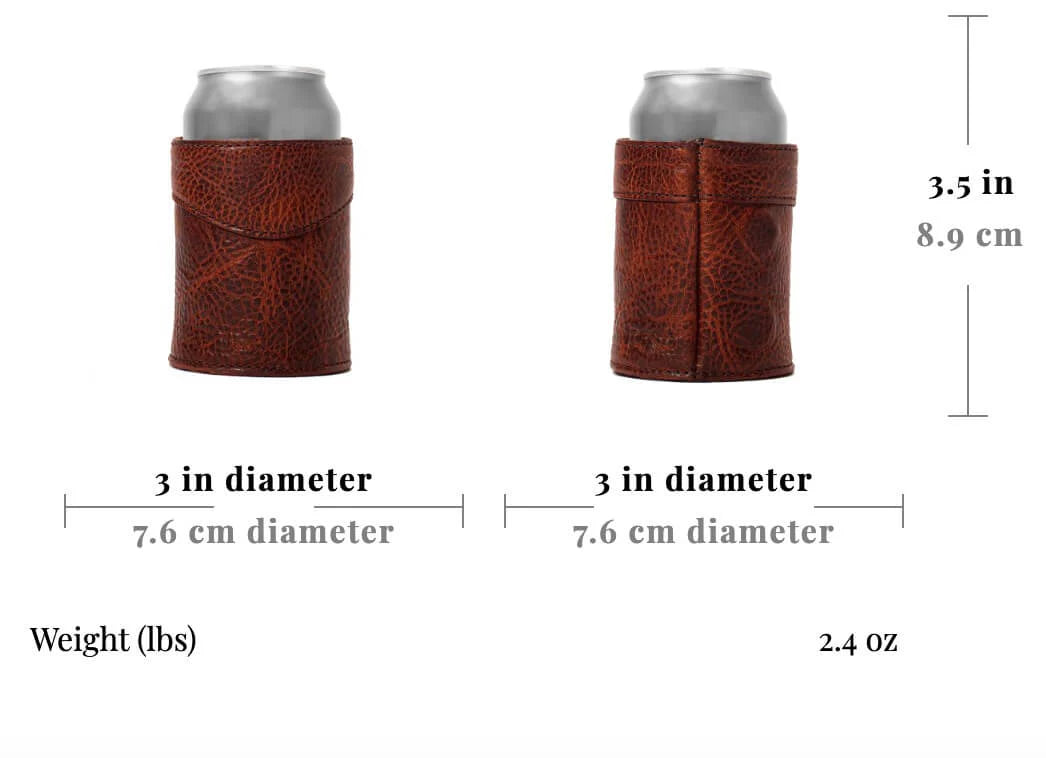 Mission Mercantile Campaign Leather Can Koozie - Smoke