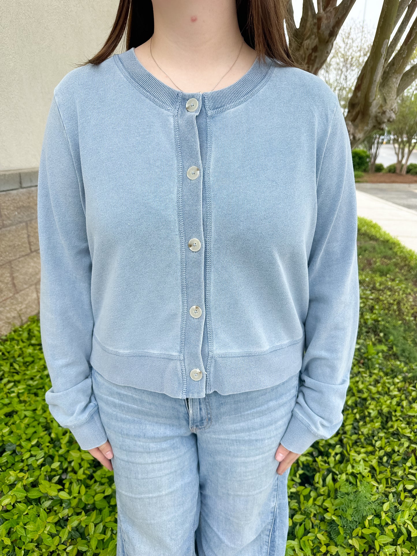 Daily Knit Denim Cardigan - Ocean Air Indigo