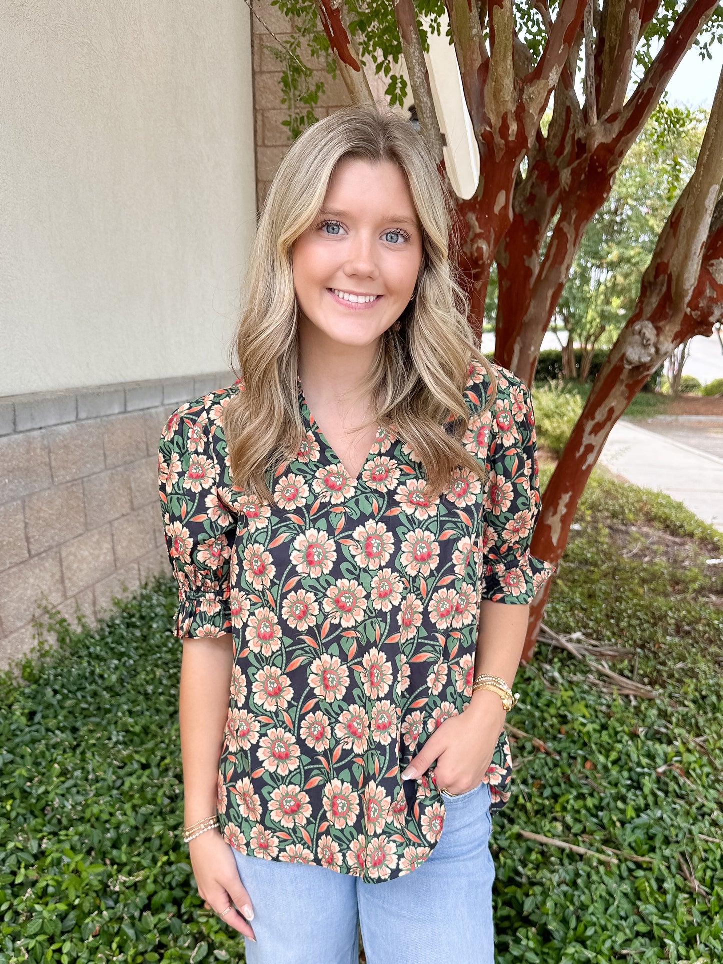 Karla Top - Green & Black