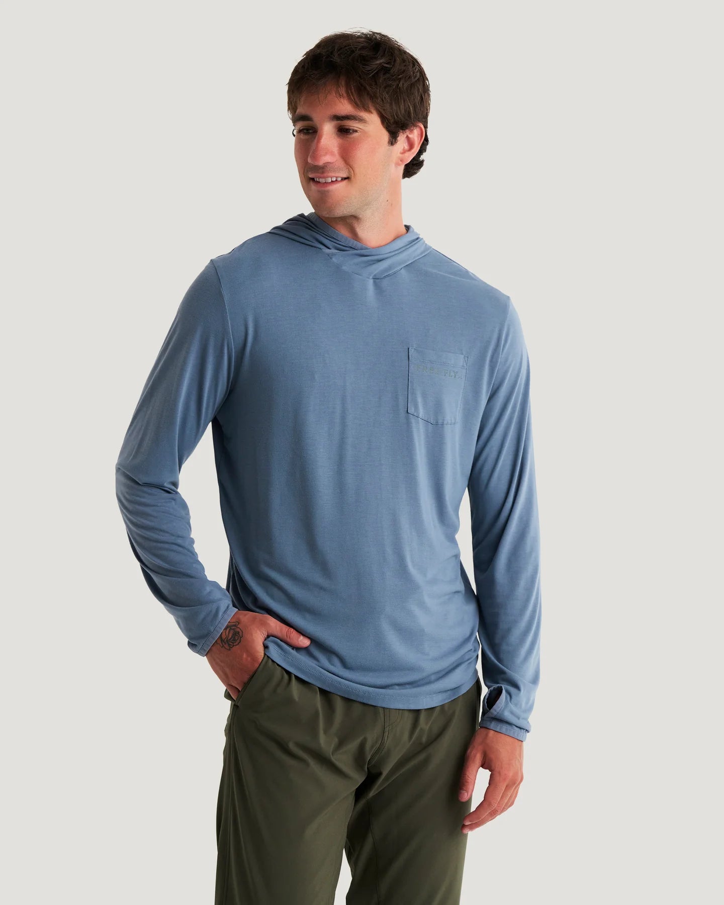 Free Fly Men’s Bamboo Lightweight Hoodie - Pacific Blue