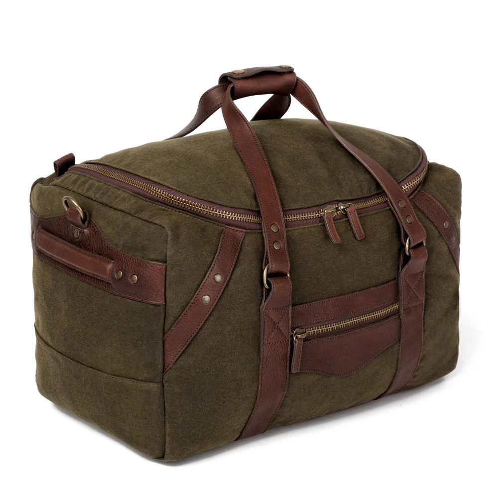 Mission Mercantile Campaign Waxed Canvas Medium Duffle Bag - Smoke Forest