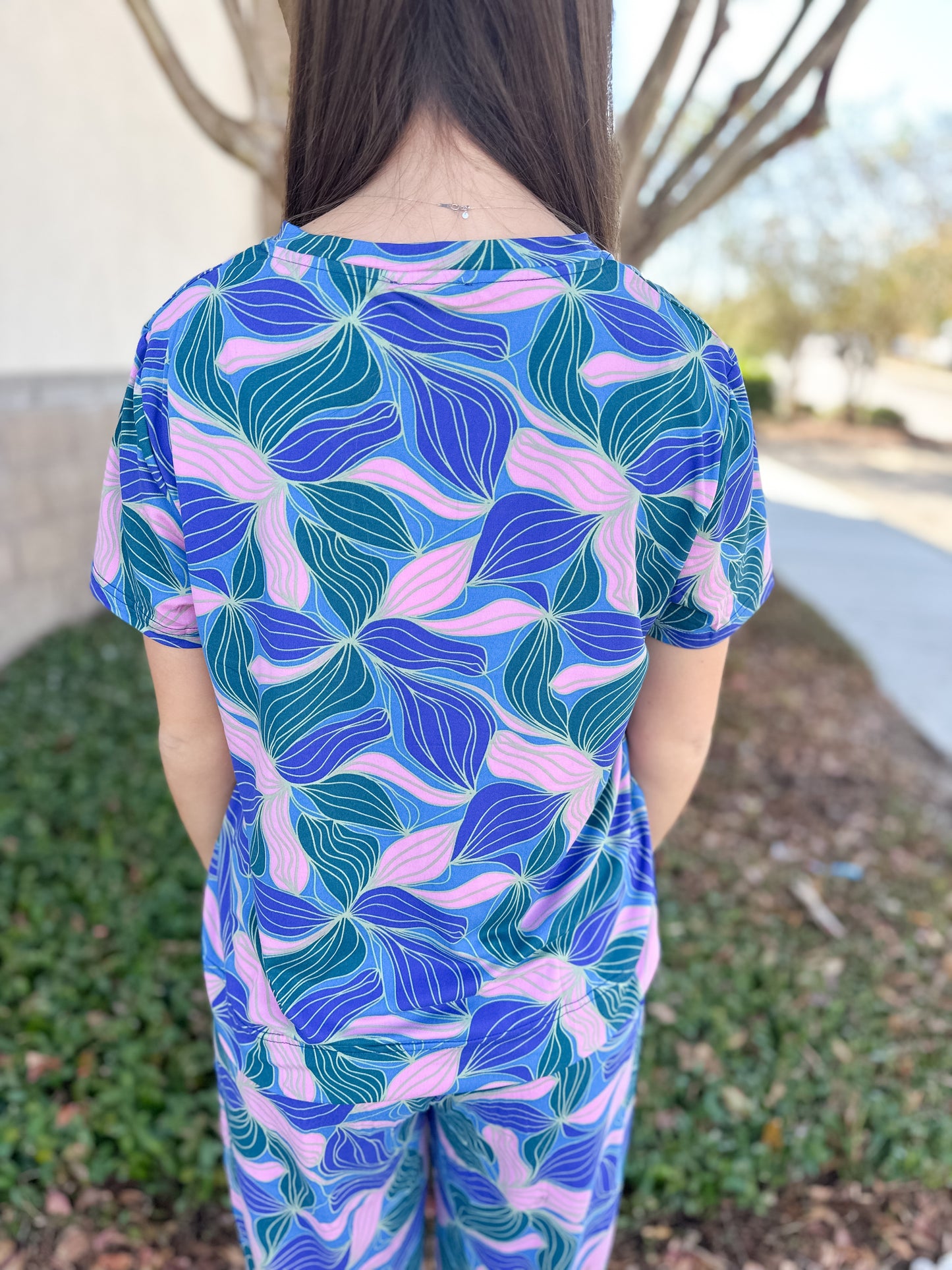 Alli Glow Over Pajama Pant Set - Blue