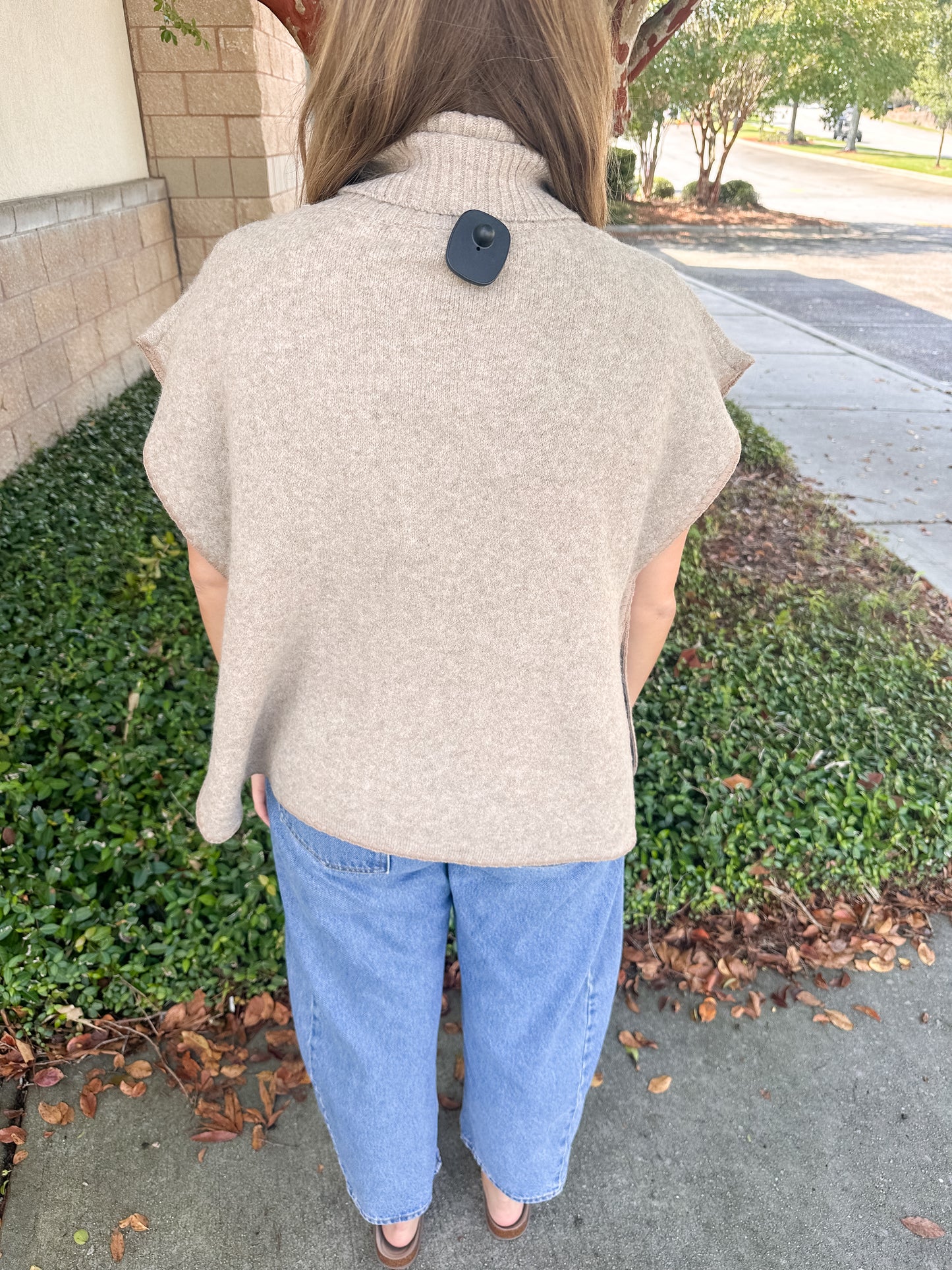 Kate Turtleneck Poncho - Taupe