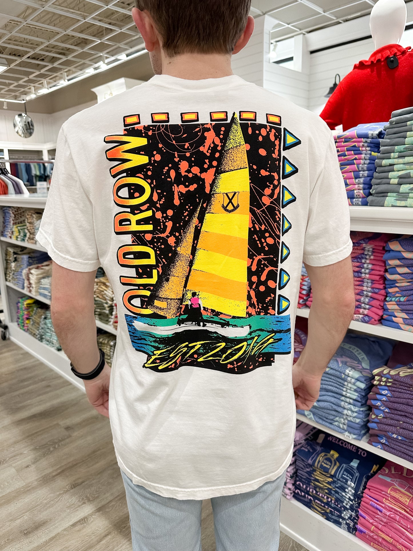 Old Row The Neon Sailboat S/S Pocket T-Shirt - White