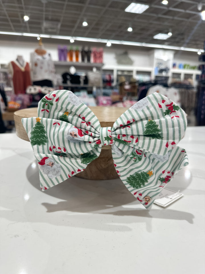 MS Fabric Magnetic Bow - Peppermint Pine