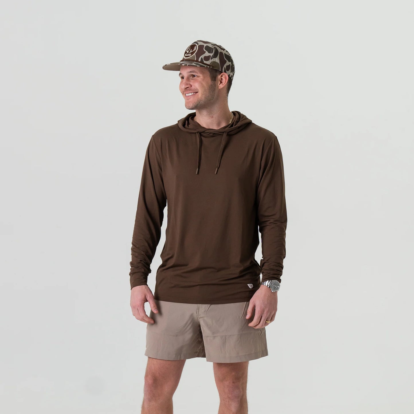Burlebo Men’s Performance Hoodie - Heather Brown