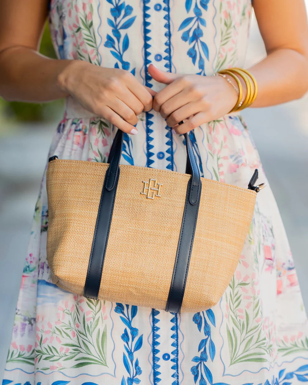 CH Georgie Mini Tote - Natural Navy