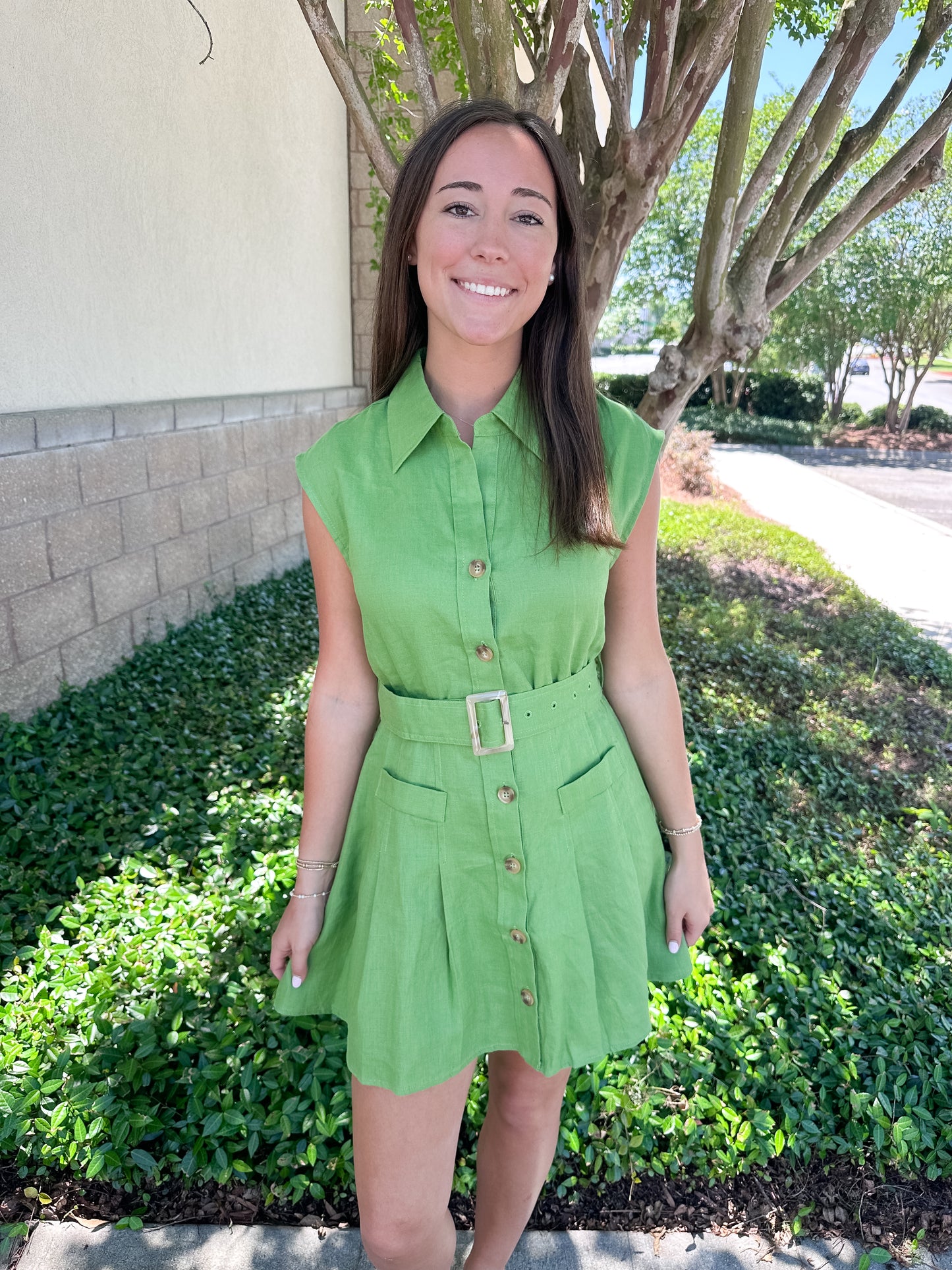 Palm Grove Linen Dress