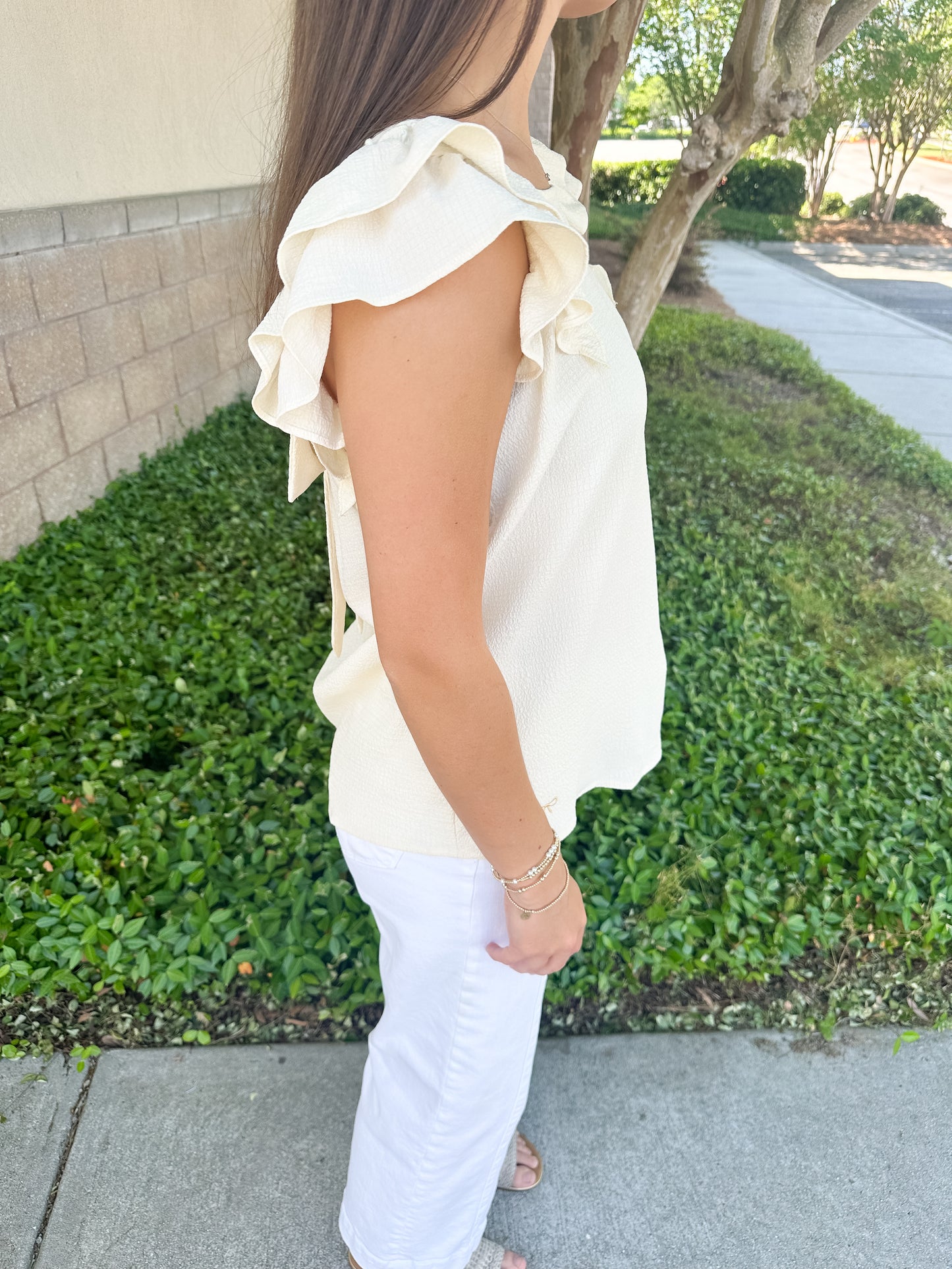 Camille Bow Top - Cream