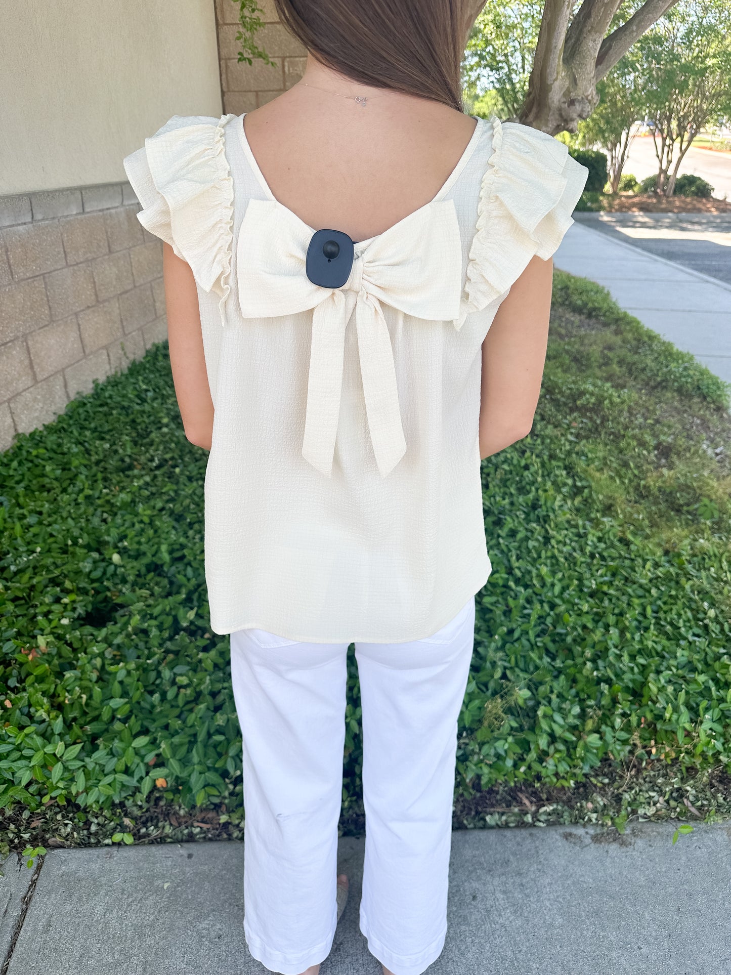 Camille Bow Top - Cream