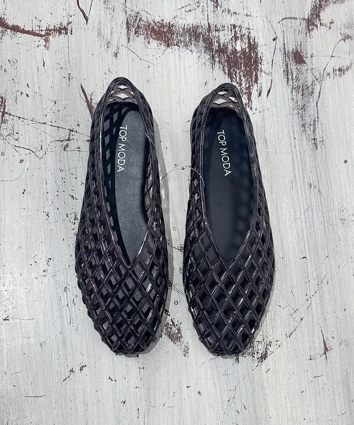 Ashley Jelly Flats - Black
